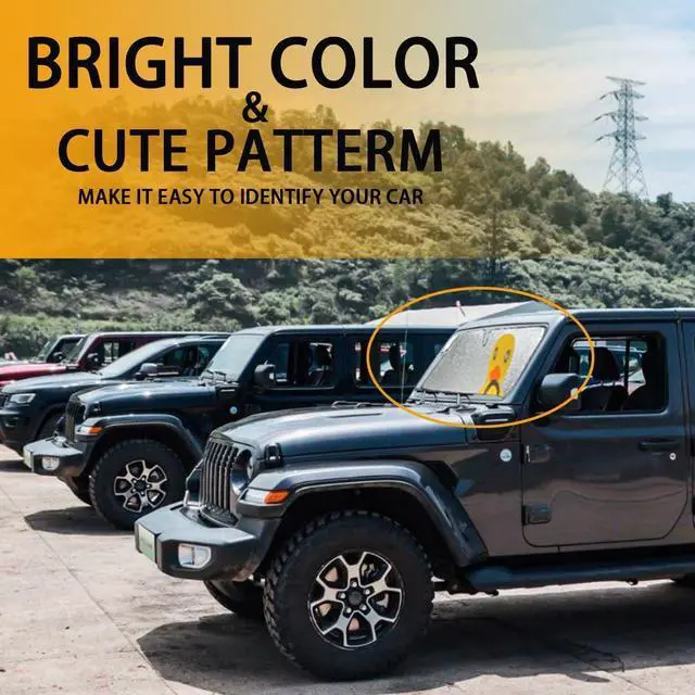 Alt view image 3 of 7 - Windshield Sun Shade for Jeep Wrangler TJ JK JL & Gladiator JT 2/4 Door,Duck Sun Shade,Sunshade Windshield for Jeep Wrangler