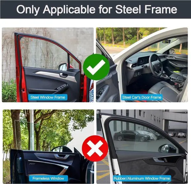 Alt view image 2 of 7 - ZATOOTO Car Window Shades - 2 Pcs Black Silk Side Front Protection Covers - Magnetic Privacy Sun Shades Curtain Keeps Cooler for Baby Kids Sleeping