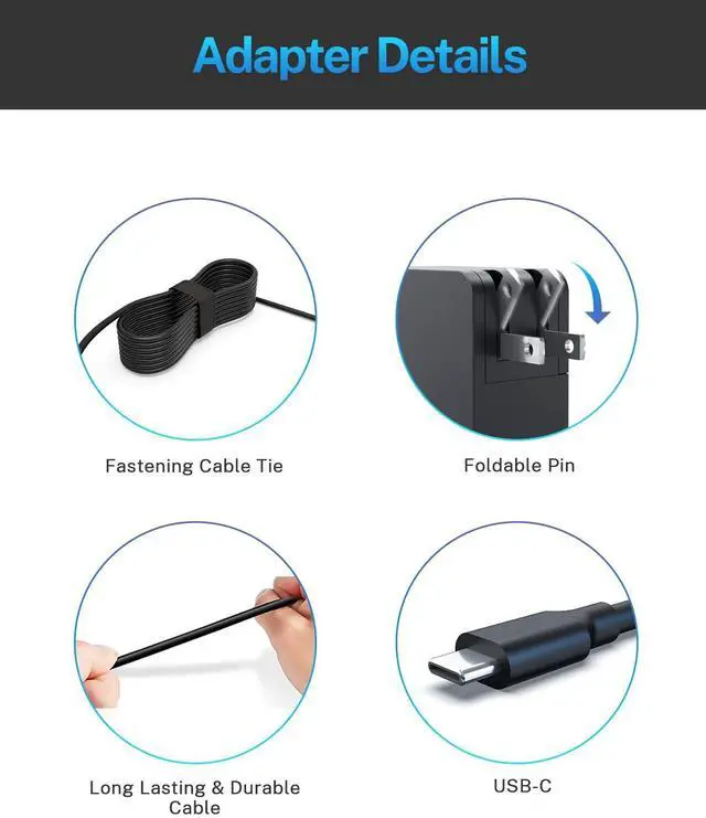 Alt view image 3 of 6 - Superer 65W AC Charger Fit for Samsung Galaxy Book Flex Ion 15.6 13.3 NP950QCG NP930QCG NP950XCJ NP930XCJ K01US K02US W18-065N1E, Fit for Galaxy Book NP750TDA-XD2US Fit for Chromebook XE930QCA Laptop
