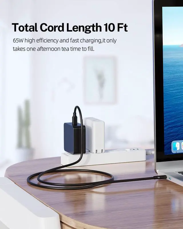 Alt view image 6 of 6 - Superer 65W AC Charger Fit for Samsung Galaxy Book Flex Ion 15.6 13.3 NP950QCG NP930QCG NP950XCJ NP930XCJ K01US K02US W18-065N1E, Fit for Galaxy Book NP750TDA-XD2US Fit for Chromebook XE930QCA Laptop