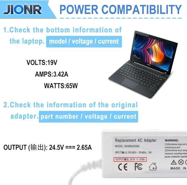 Alt view image 4 of 7 - New 65W Ac Adapter Laptop Charger Compatible with Apple Powerbook iBookG4 iBook G4 Series A1021 M4328 M8943