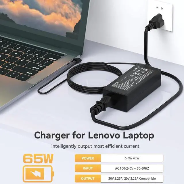 Alt view image 4 of 7 - 65W Charger Compatible with Lenovo ADLX65CCGU2A, ADLX65CDGU2A, ADLX65CLGU2A, ADLX65CLGK2A, ADLX65CLGI2A, ADLX65CLGE2A, ADLX65CLGC2A, ADLX65CLGA2A, ADLX65CDGI2A, ADLX65CDGE2A Laptop