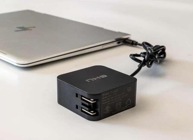 Alt view image 3 of 6 - GHU Premium 65W USB-C Fast Charger (Black) - Optimized for Dell XPS Series: 13, 12, 14 - Efficient & Sleek Power Adapter