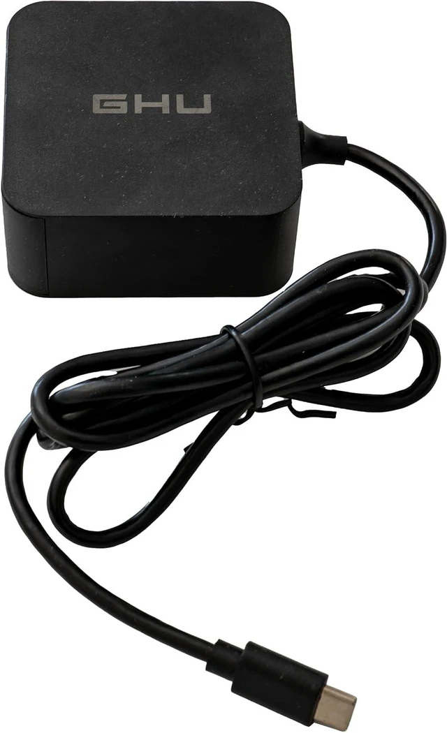 Main image of GHU Premium 65W USB-C Fast Charger (Black) - Optimized for Dell XPS Series: 13, 12, 14 - Efficient & Sleek Power Adapter