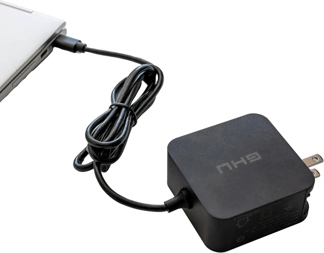 Alt view image 4 of 6 - GHU Premium 65W USB-C Fast Charger (Black) - Optimized for Dell XPS Series: 13, 12, 14 - Efficient & Sleek Power Adapter