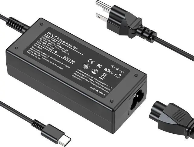 Main image of 65W Universal Chromebook Charger USB C Laptop Charger Compatible with HP Dell Lenovo Asus Acer Samsung Thinkpad Yoga EliteBook Google Chromebook Type C Computer Power Cord AC Adapter