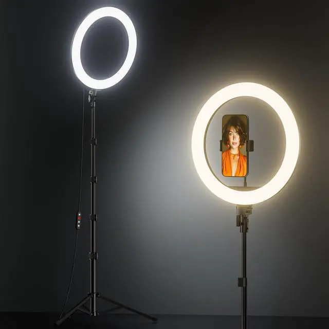 Main image of TODI 12" Ring Light with 63" extendable Tripod Stand, Selfie RingLight with Phone Holder and Selfie Remote, 2-in-1 Dimmable LED Ring Light for Makeup, Live Stream, Photography