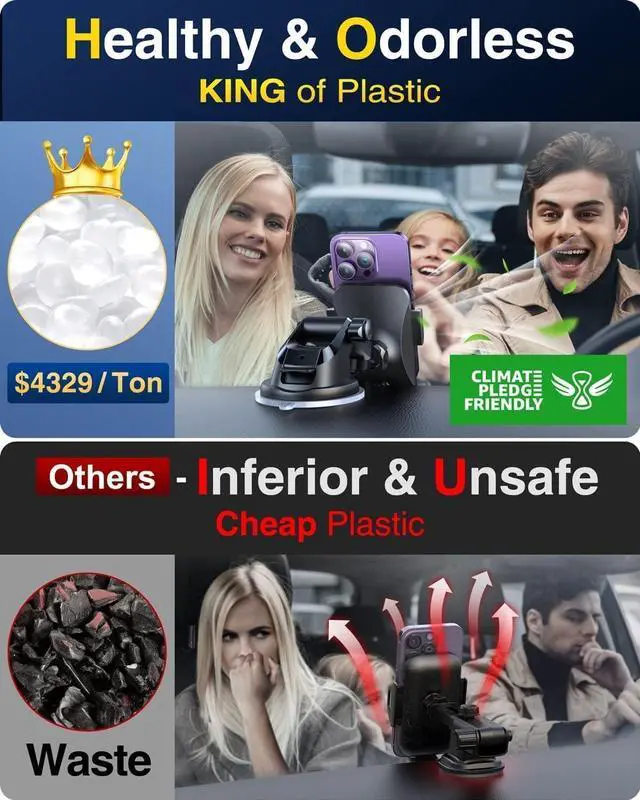 Alt view image 5 of 7 - [2025 Newest] Car Phone Holder VANMASSUltimate Military-Grade Stable & Durable Suction Cell Mount Truck Stand Cradle for Dashboard Windshield Vent for iPhone 16 Pro Max 15 14 13 Samsung S25 Android