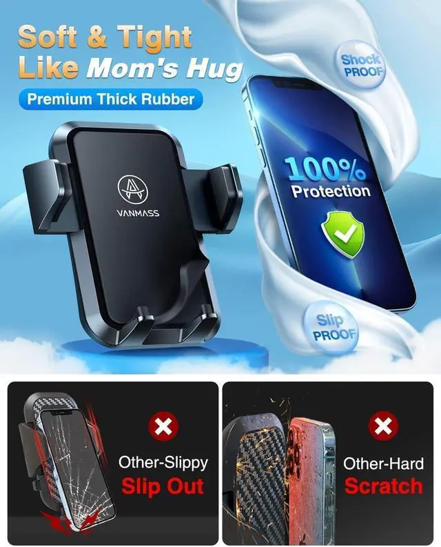 Alt view image 6 of 7 - [2025 Newest] Car Phone Holder VANMASSUltimate Military-Grade Stable & Durable Suction Cell Mount Truck Stand Cradle for Dashboard Windshield Vent for iPhone 16 Pro Max 15 14 13 Samsung S25 Android