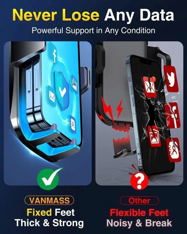 Alt view image 7 of 7 - [2025 Newest] Car Phone Holder VANMASSUltimate Military-Grade Stable & Durable Suction Cell Mount Truck Stand Cradle for Dashboard Windshield Vent for iPhone 16 Pro Max 15 14 13 Samsung S25 Android