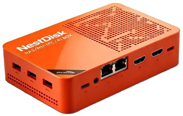 Main image of youyeetoo Nest Disk NAS Mini PC - Intel N150 3.6GHz CPU, 12GB LPDDR5 RAM up to 16TB SSD, Desktop Computer with Dual 2.5GbE/WiFi 6/4K HDMI for Network Attached Storage (Orange,12GB+64GB(EMMC))
