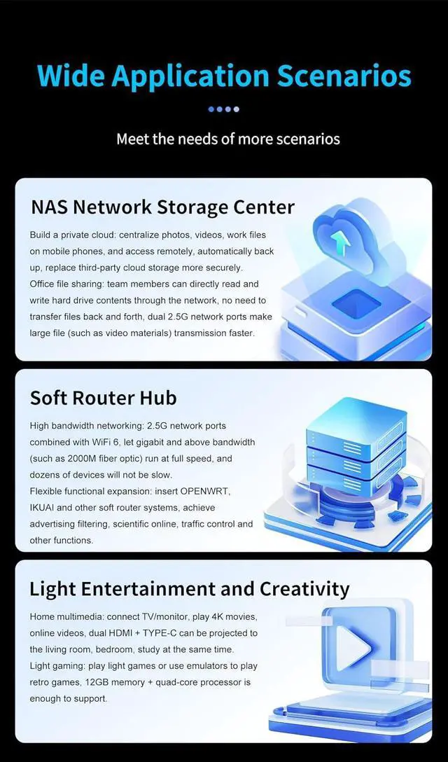 Alt view image 6 of 6 - youyeetoo Nest Disk NAS Mini PC - Intel N150 3.6GHz CPU, 12GB LPDDR5 RAM up to 16TB SSD, Desktop Computer with Dual 2.5GbE/WiFi 6/4K HDMI for Network Attached Storage (Orange,12GB+64GB(EMMC))