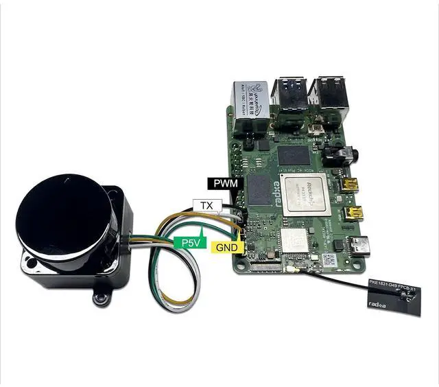 Alt view image 5 of 5 - FHL-LD19 360 Degree 2D Lidar Distance Sensor Kit, 10Hz Scan Rate and 12m Distance Lidar Scanner Module for Smart Obstacle/Robot/Maker Education Indoor/Outdoor