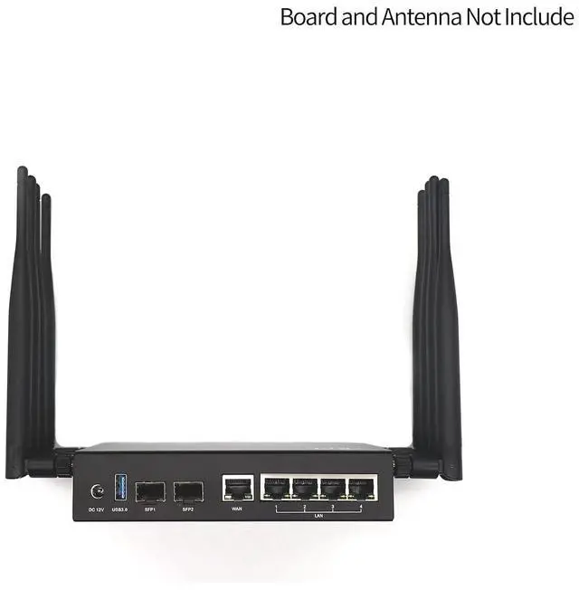 Alt view image 6 of 6 - Black Metal Case for Banana Pi BPI-R3 Wi-Fi 6 OpenSource Router Board (Only Case)