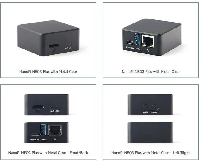 Alt view image 3 of 7 - FriendlyElec NanoPi NEO3 Plus Mini Router OpenWRT, 1GB/2GB LPDDR4 RAM, Rockchip RK3528A SoC, Gigabit Ethernet, USB 3.0, eMMC Module Slot, FriendlyWrt/Linux OS (with Case,1+0GB,Power Kit)