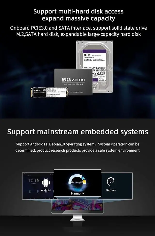 Alt view image 3 of 7 - YY3568 Open-Source Developer Kit Rockchip RK3568 Soc Support Android11.0, Debian10.0 and OpenHarmony OS, 64-bit AI Mainboard for Face Recognition Prototyping (Advanced Kit with WiFi 4GB RAM)