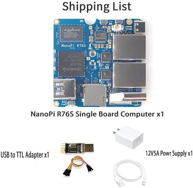 Alt view image 2 of 7 - NanoPi R76S Mini Router, RK3576 Octa-Core SoC with AI Model, LPDDR5 16GB RAM 32GB eMMC, 6TOPS NPU,Dual 2.5G Ethernet, Support M.2 Wi-Fi Module (None M.2 WiFi, LPDDR4X 4GB, Power Kit)