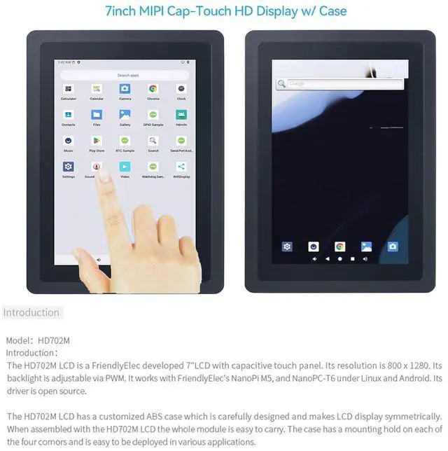 Alt view image 7 of 7 - FriendlyElec HD702M 7-inch IPS RGB LCD Screen - 800x1280 Pixels - MIPI Capacitive Touch Screen for NanoPi M5/NanoPC-T6 Computer Mini WiFi Router & Single Board Computer