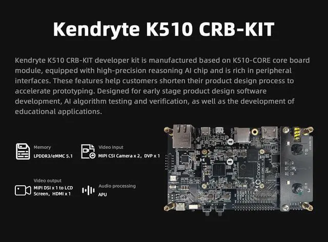 Alt view image 5 of 7 - Kendryte K510 RISC-V Linux Development Board - 64bit RISC-V AI SoC 2.5TOPS NPU, 512MB LPDDR3 RAM 16GB eMMC, 100/1000M Gbe Ethernet for AI IoT Deep Learning, Support Linux Ubuntu Image