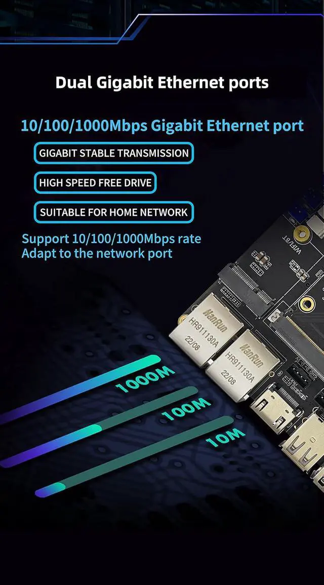 Alt view image 4 of 4 - YY3568 Open-Source Developer Kit Rockchip RK3568 Soc Support Android11.0, Debian10.0 and OpenHarmony OS, 64-bit AI Mainboard for Face Recognition Prototyping (Metal Kit with WiFi 4GB RAM)