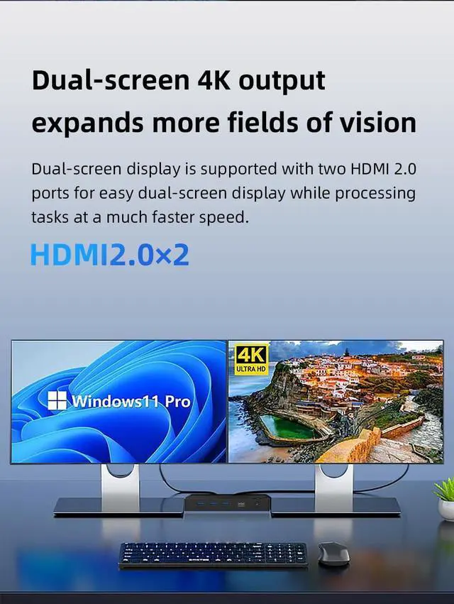 Alt view image 3 of 7 - BY52 Alder-N Lake N100 Mini Computer,Windows 11 Pro Mini PC, LPDDR5 RAM, M.2 2280 NVME SSD, Support Dual 4K Display, WiFi6/BT5.2,Micro pc for Office Home Theater (BY52 N1)