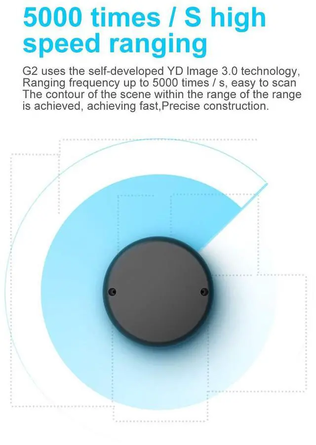 Alt view image 4 of 7 - EAI YDLIDAR G2 Lidar Range Finder Sensor Module 12M 5K Ranging Frequency for Indoor