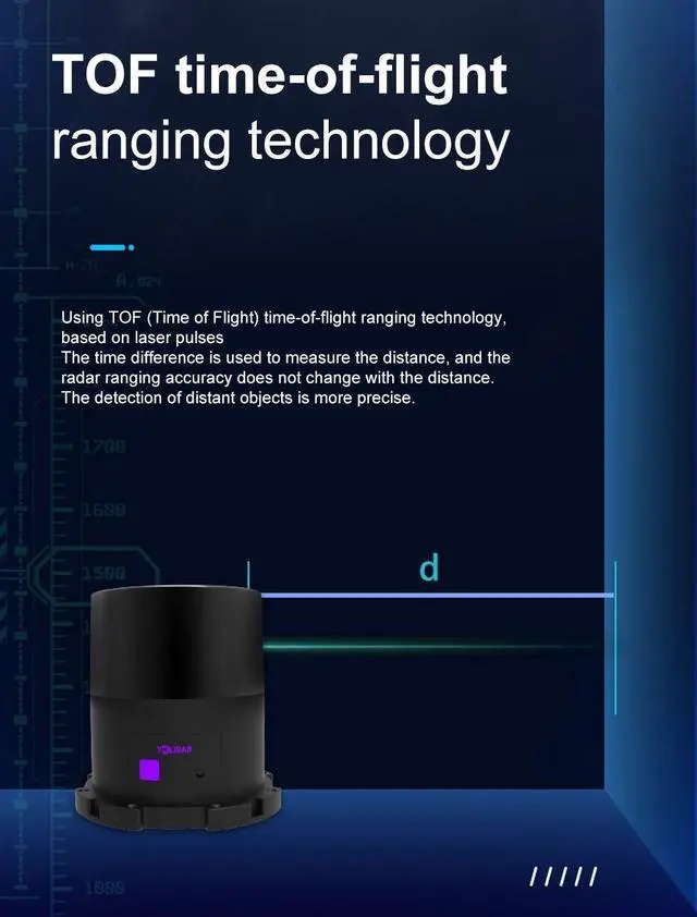 Alt view image 2 of 7 - EAI YDLIDAR TOF T15 Coaxial LIDAR Scanner Ranging Sensor Module 15m 20k Ranging Frequency for Outdoor/Indoor