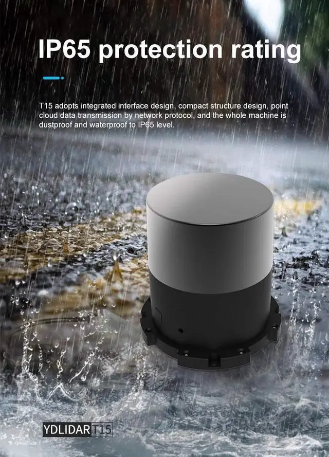 Alt view image 6 of 7 - EAI YDLIDAR TOF T15 Coaxial LIDAR Scanner Ranging Sensor Module 15m 20k Ranging Frequency for Outdoor/Indoor