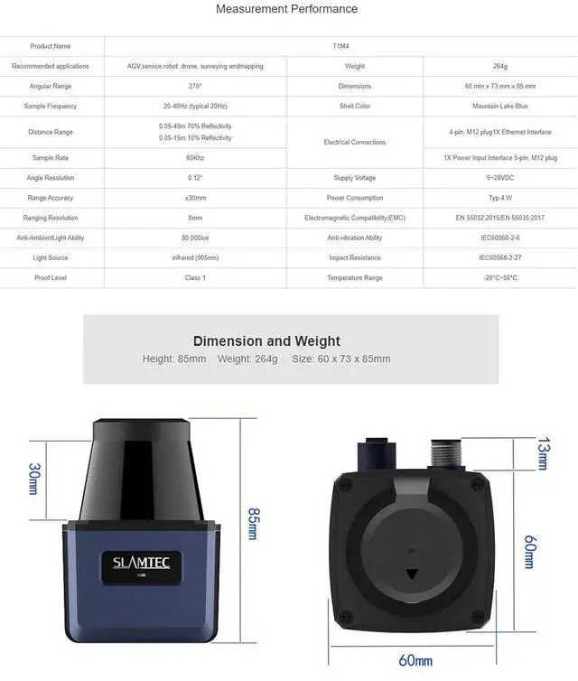Alt view image 2 of 7 - LPX-T1 360° 2D AGV Lidar Sensor Module, 60KHz 40 Meters Scanning Radius IP66 UAV Ladar Sensor Scanner for Robots Autopilot Navigation and Obstacle Avoidance