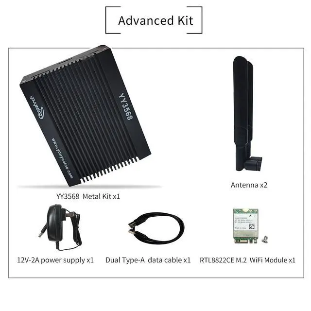 Alt view image 2 of 4 - YY3568 Open-Source Developer Kit Rockchip RK3568 Soc Support Android11.0, Debian10.0 and OpenHarmony OS, 64-bit AI Mainboard for Face Recognition Prototyping (Metal Kit with WiFi 4GB RAM)