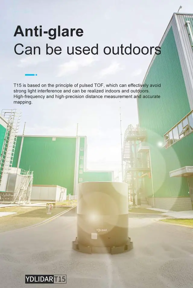 Alt view image 3 of 7 - EAI YDLIDAR TOF T15 Coaxial LIDAR Scanner Ranging Sensor Module 15m 20k Ranging Frequency for Outdoor/Indoor