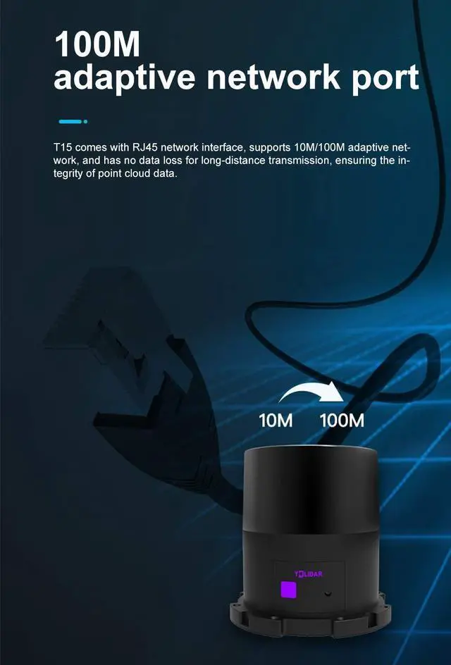 Alt view image 7 of 7 - EAI YDLIDAR TOF T15 Coaxial LIDAR Scanner Ranging Sensor Module 15m 20k Ranging Frequency for Outdoor/Indoor