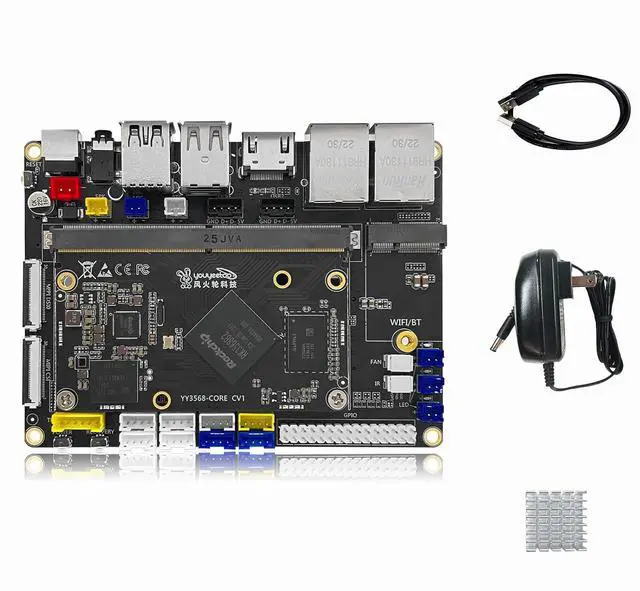 Main image of YY3568 Open-Source Developer Kit Rockchip RK3568 Soc Support Android11.0, Debian10.0 and OpenHarmony OS, 64-bit AI Mainboard for Face Recognition Prototyping (Starter Kit 8GB RAM)