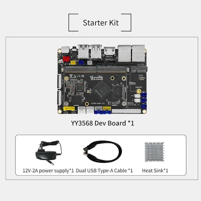 Alt view image 2 of 7 - YY3568 Open-Source Developer Kit Rockchip RK3568 Soc Support Android11.0, Debian10.0 and OpenHarmony OS, 64-bit AI Mainboard for Face Recognition Prototyping (Starter Kit 8GB RAM)