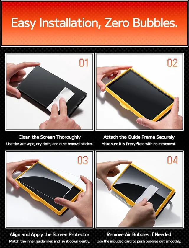 Alt view image 6 of 7 - 4-Pack Tempered Glass Screen Protector for Nintendo Switch 2 (2025), Easy to Install with Guiding Frame Ultra HD Glass Protector 9H Hardness Scratch Resistant Accessories for Switch2