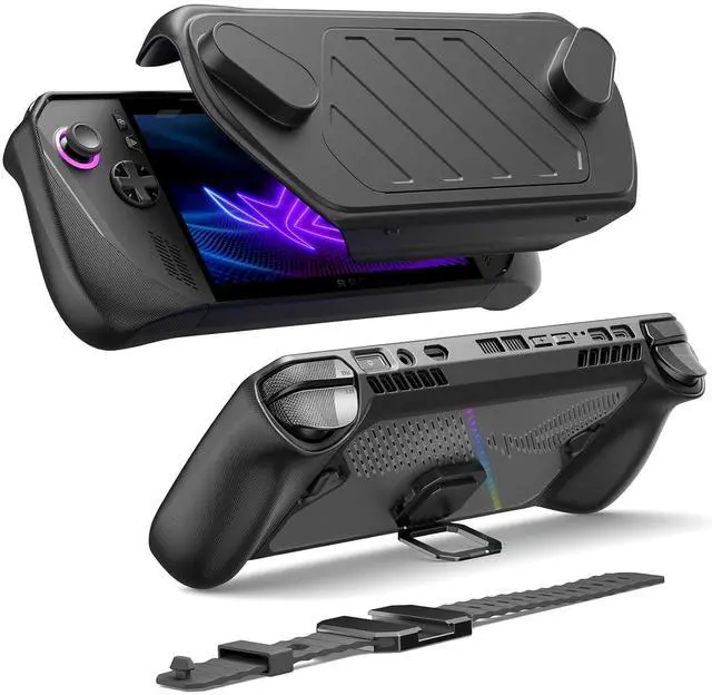 Main image of PC0109 ModCase for ASUS ROG Ally (2023) Only, Protective Case with Detachable Front Cover, 4 MicroSD Card Slots, 2 Accessory Straps, Black