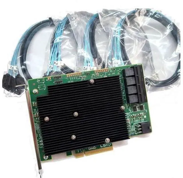 Main image of VoltSync SAS9300-16i LSI 9300-16i16-Port 12Gb/s SAS-3 SAS/SATA PCIe HBA IT Model ZFS TrueNAS UnRAID 4*SFF-8643 SATA Cable