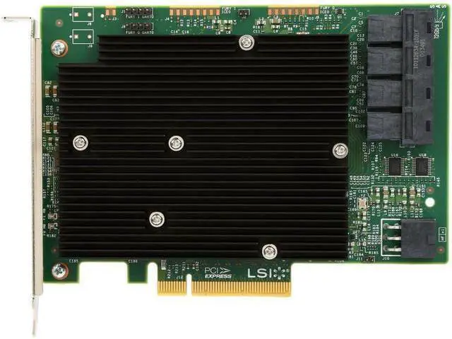 Alt view image 2 of 6 - VoltSync SAS9300-16i LSI 9300-16i16-Port 12Gb/s SAS-3 SAS/SATA PCIe HBA IT Model ZFS TrueNAS UnRAID 4*SFF-8643 SATA Cable
