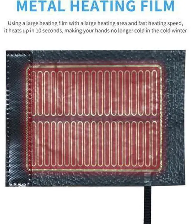 Alt view image 5 of 7 - VoltSync USB-C Heated Motorcycle Handlebar Grips Double-Pole Switch with 5 Temperature Levels and Memory Aramid Fiber Heated Pads with PD Fast Charging, Waterproof Switch, Mount