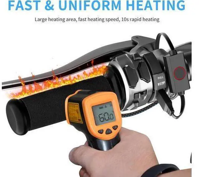 Alt view image 3 of 7 - VoltSync USB-C Heated Motorcycle Handlebar Grips Double-Pole Switch with 5 Temperature Levels and Memory Aramid Fiber Heated Pads with PD Fast Charging, Waterproof Switch, Mount