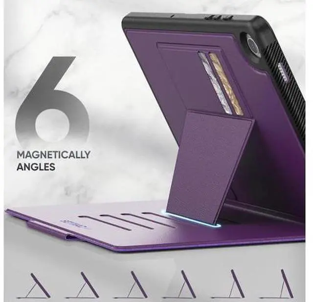 Alt view image 3 of 7 - VoltSync Case for SAM-SUNG Galaxy Tab A9+ Plus 11'', Auto Sleep/Wake Case with Magnetic Multi-Angles Stand, Card Slot for Galaxy Tab A9+/ A9 Plus 11'' SM-X210/X216/X218, (Purple)