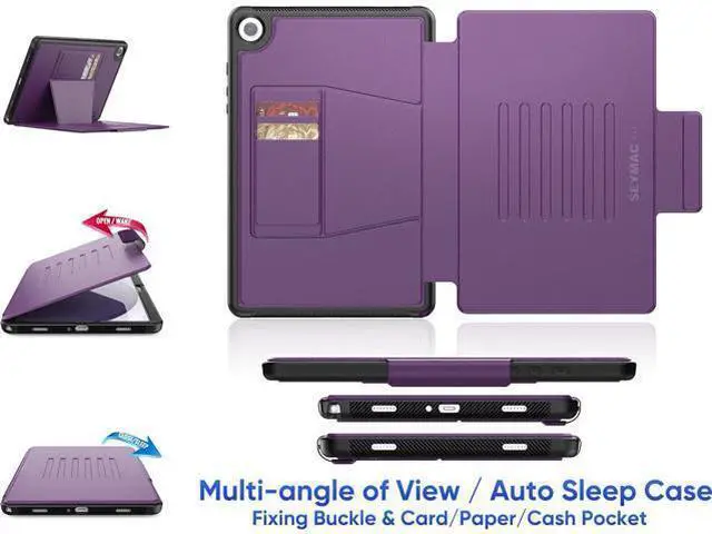 Alt view image 5 of 7 - VoltSync Case for SAM-SUNG Galaxy Tab A9+ Plus 11'', Auto Sleep/Wake Case with Magnetic Multi-Angles Stand, Card Slot for Galaxy Tab A9+/ A9 Plus 11'' SM-X210/X216/X218, (Purple)