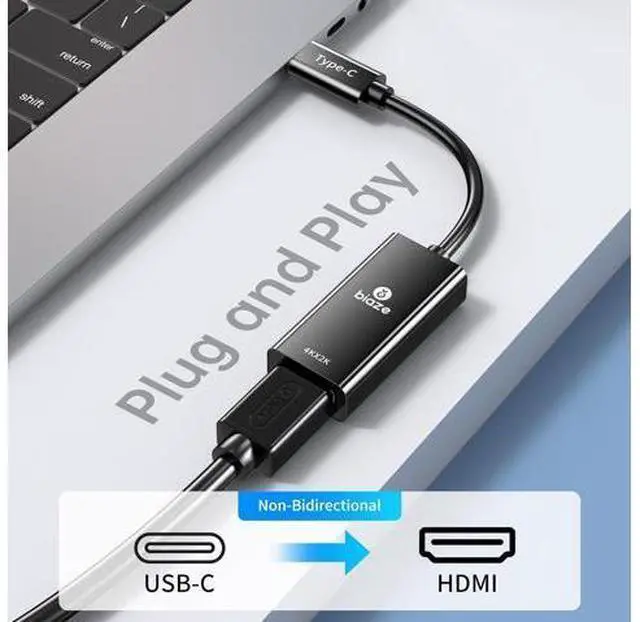Alt view image 3 of 7 - USB C to HDMI Adapter 4K@60Hz Type-C Thunderbolt with Dynamic HDR Compatible with MacBook Pro/Air M1/M2 iPhone 15/14 Galaxy Monitor Projector (USB C to HDMI Adapter)