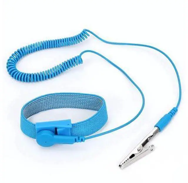 Main image of Anti Static Wrist Strap, 11" Antistatic Wrist Band Grounding Bracelet ESD Wrist Strap Adjustable wristband with Alligator Clip, Extra Long Cord for PC Computer Building Electronics Repair
