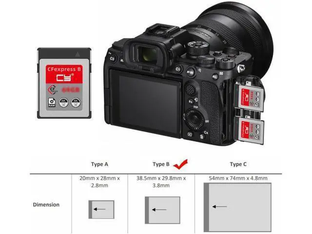 Alt view image 2 of 7 - CFexpress Type-B 256GB Memory Card CFE CFB Adapter Compatible with XS Camera 8K RAW PCIe Expansion