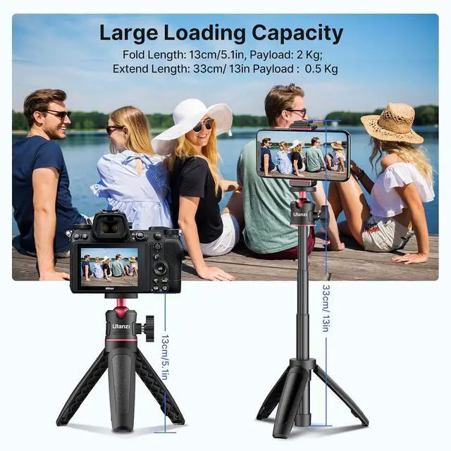 Alt view image 3 of 7 - VoltSync MT-08 Extension Pole Tripod, Mini Selfie Stick Stand Handle Grip for Osmo Pocket 3 4 Xtra Muse iPhone Pro Max Smartphone Canon G7X Mark III Sony ZV-1 RX100 VII A6400 A6600 Cams Vlogging