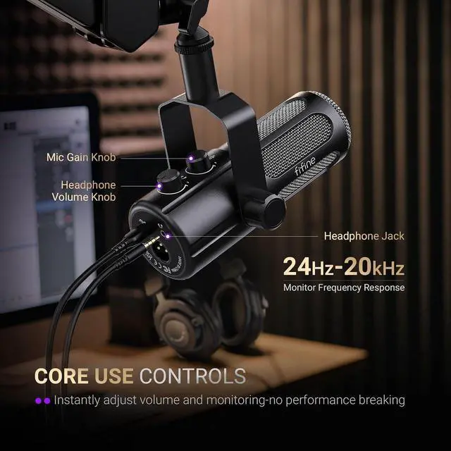 Alt view image 6 of 7 - AmpliTank TANK6 USB/XLR Dynamic Podcast Microphone for Vocal