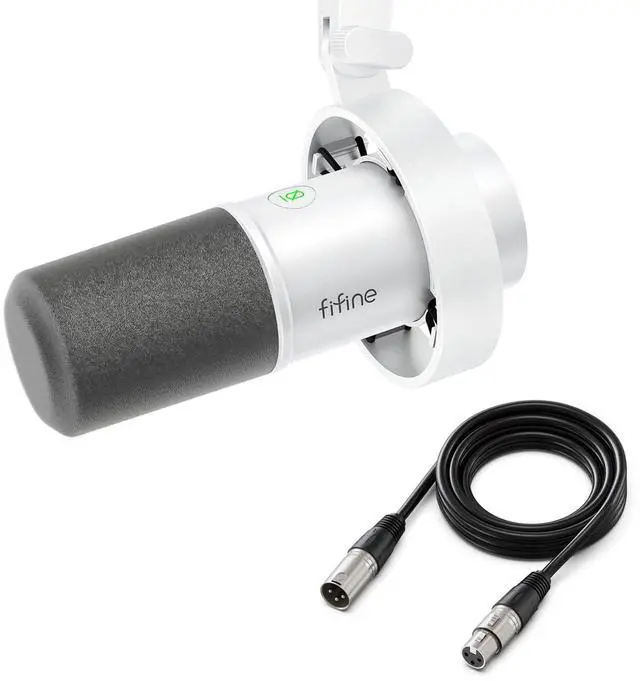 Main image of XLR/USB Dynamic Mic with 10ft XLR Cable Kit, Studio Recording Microphone for Streaming with Mute Tap, Volume Control, Headphones Jack, Black Mic Wire Compatible with Audio Mixer (K688W+L9)