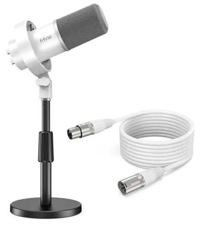 Main image of Studio Dynamic Microphone with Adjustable Desktop Mic Stand & XLR Cable Kit, XLR/USB Microphone with Tap-to-Mute, Volume Controls, Metal Build, Table Mic Stand for Streaming-K688W+BS1+L9W
