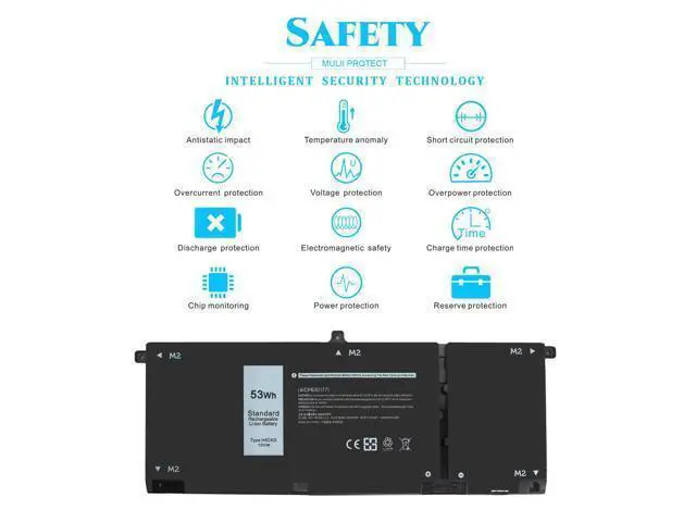 Alt view image 2 of 6 - H5CKD Laptop Battery Replacement for Dell Inspir-on 5400 5406 7405 7300 7306 7500 7506 2-in-1 Silver 5300 5301 5401 5402 5408 5409 5501 5502 5508 5509 Series.